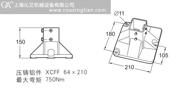 柔性鏈鋁合金60*60底腳